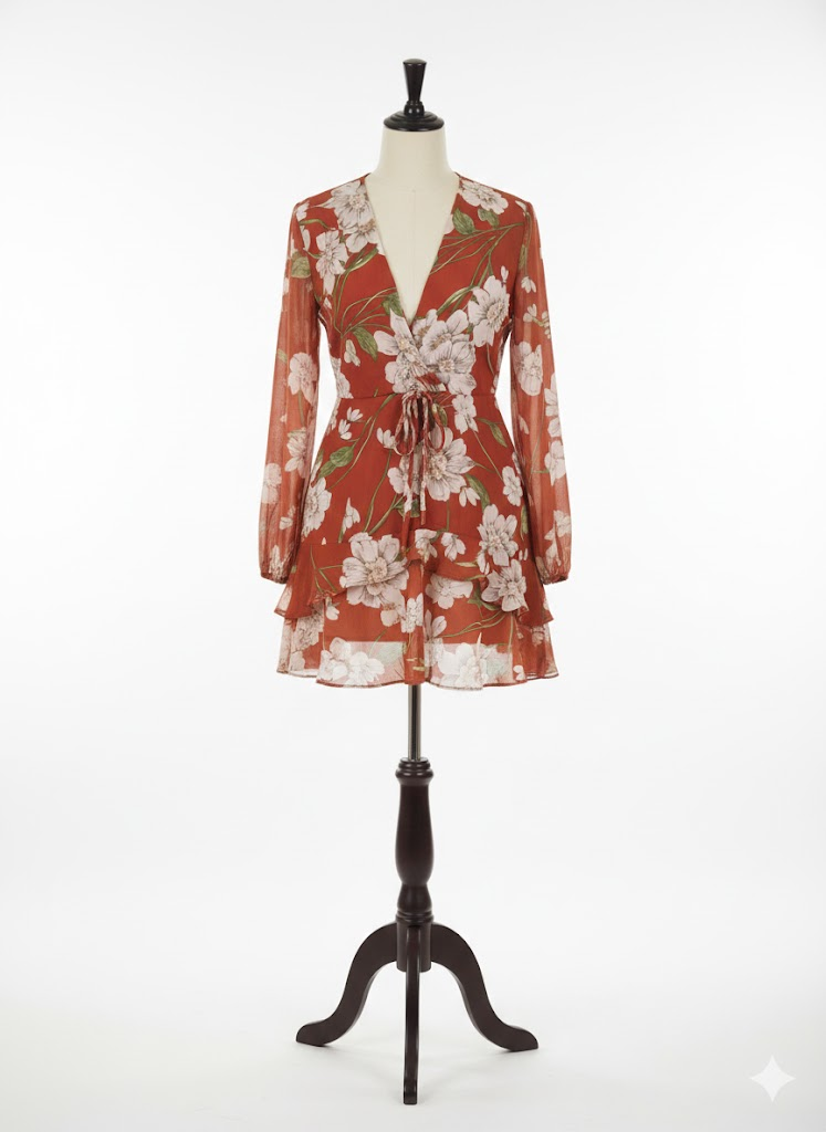 vn1160 Vestido Cóctel Naranja Sunrise T/S - Image 2