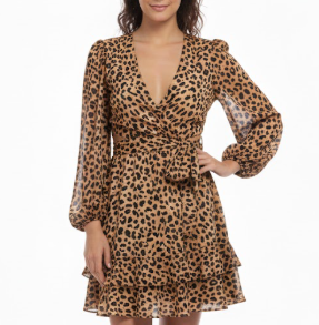 VN1154 Vestido Animal Print de Leopardo M/L