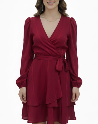 VN1155 Vestido Color Vino M/L
