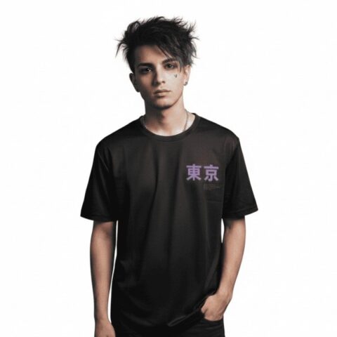 VN1190 Camiseta Negra Tokyo Dragon  T/M