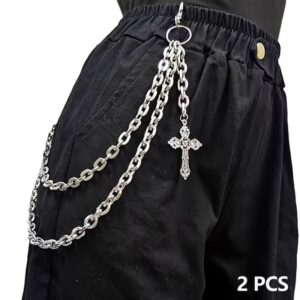 VN1186 Cadena Doble Para Pantalón con Cruz