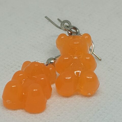 SP109 Aretes Osito Gominola Naranja