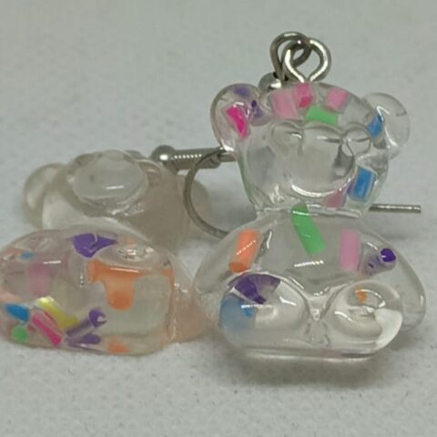 SP119 Aretes Tous acrilico rosas