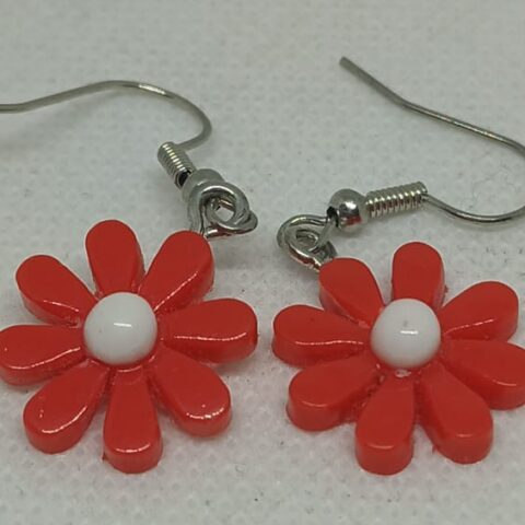 SP125 Aretes Flores Rojas