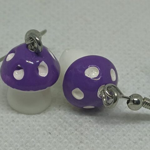 SP126 Aretes Hongos Morados