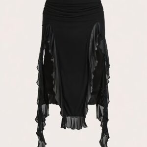 VN1287 Falda Asimétrica Negra T/M