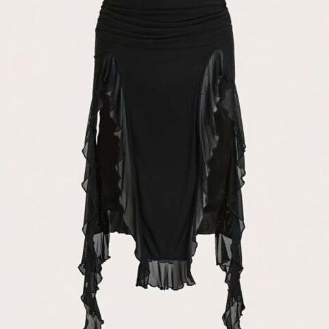 VN1287 Falda Asimétrica Negra T/M