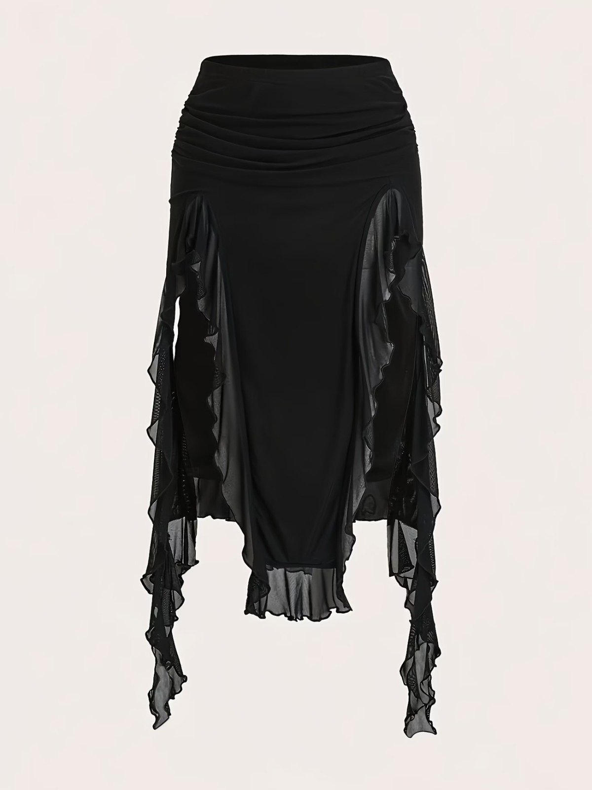 VN1287 Falda Asimétrica Negra T/M