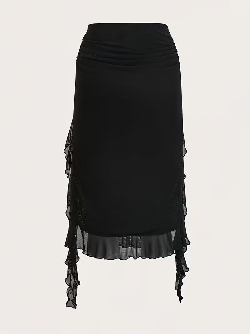 VN1287 Falda Asimétrica Negra T/M - Image 2