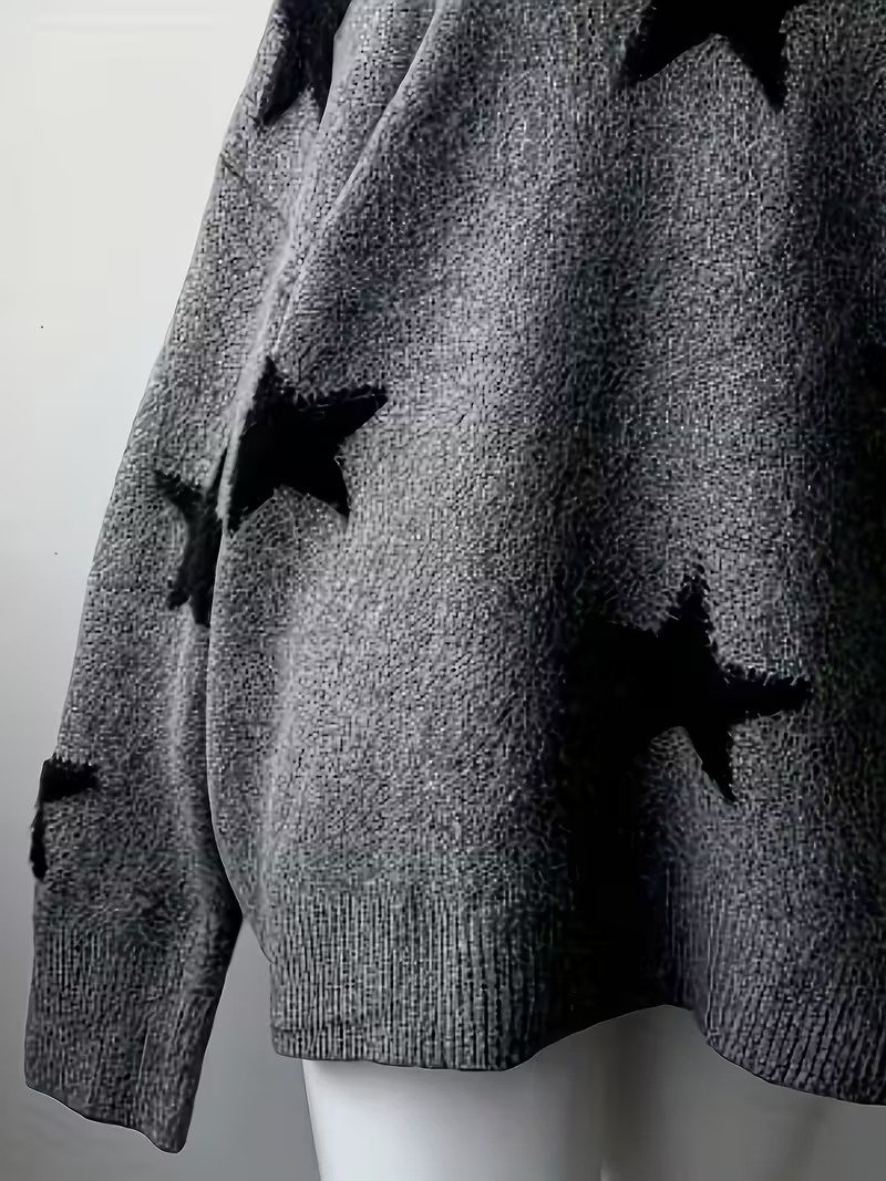 Vn1304 Cardigan Gris de Estrellas T/L - Image 2