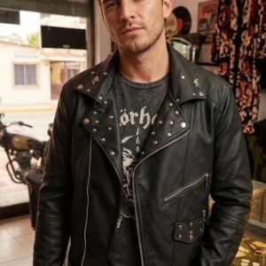 VN1319 Chaqueta Negra con Ataches y Calaveras T/M/L