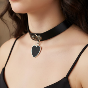 VN1278 Choker con Dije de Corazón Negro