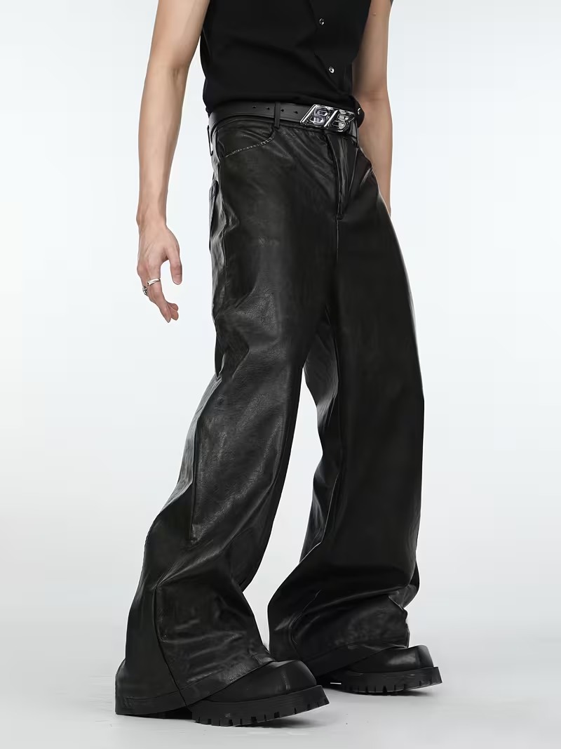 VN1284 Pantalones Acampanados Cuero Sintético T/L - Image 2