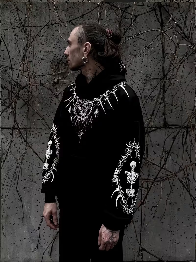 VN1283 Buzo con Capucha Patrones Intrincados T/M