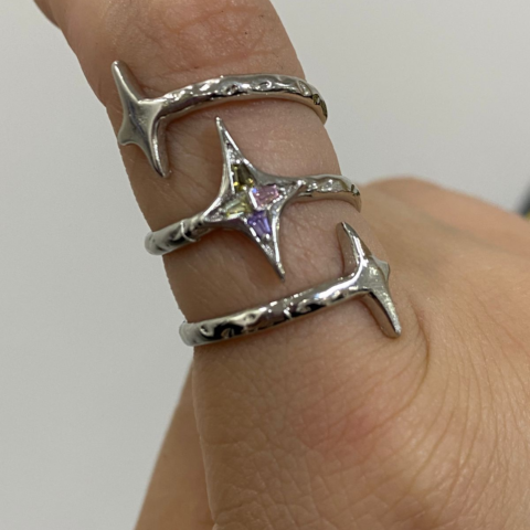 vn1211 Anillo de brillos triples