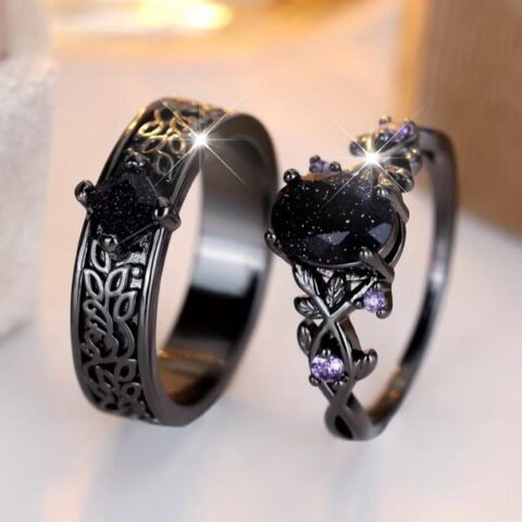 VN1336 Anillos Negros Para Pareja