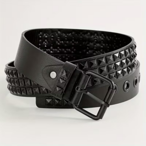 vn1349 cinturón negro tachuelado estilo punk