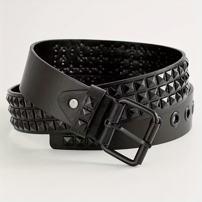 vn1349 cinturón negro tachuelado estilo punk