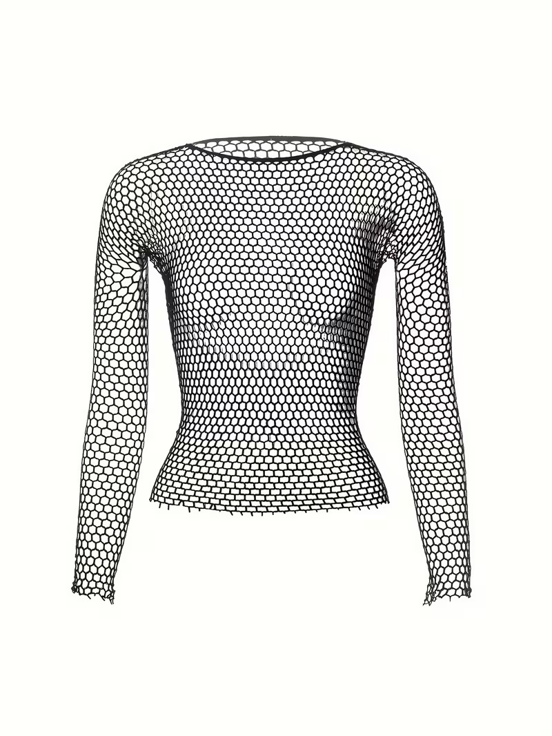 vn1351 camiseta de malla con mangas largas talla unica