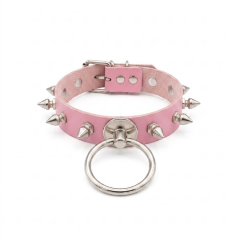 sp150  choker rosado spikes con aro
