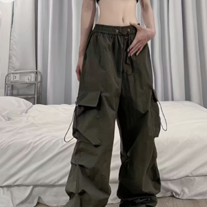 vn1383 Pantalones verdes parachute T/M