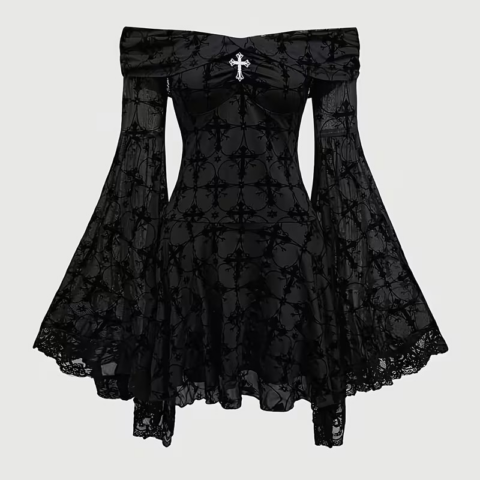 vn1386 Vestido gótico sheep T/M