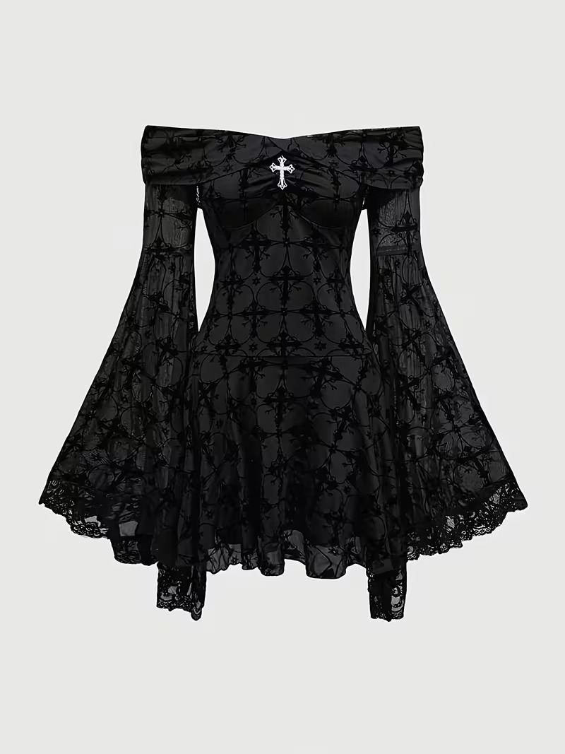 vn1386 Vestido gótico sheep T/M