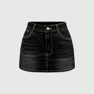 vn1410 Mini falda de mezclilla con apliques T/M