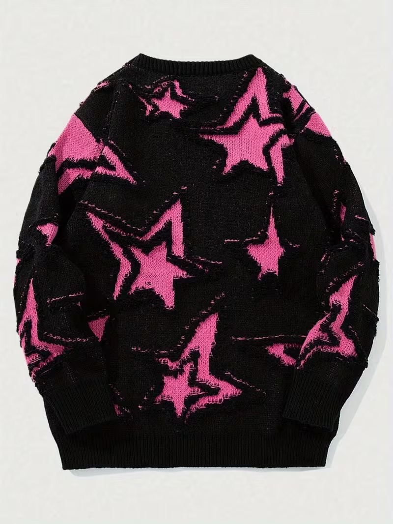 vn1412 Sueter de estrellas rosadas T/M