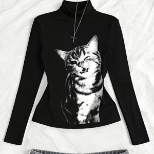 vn1413 Top negro de gato T/M