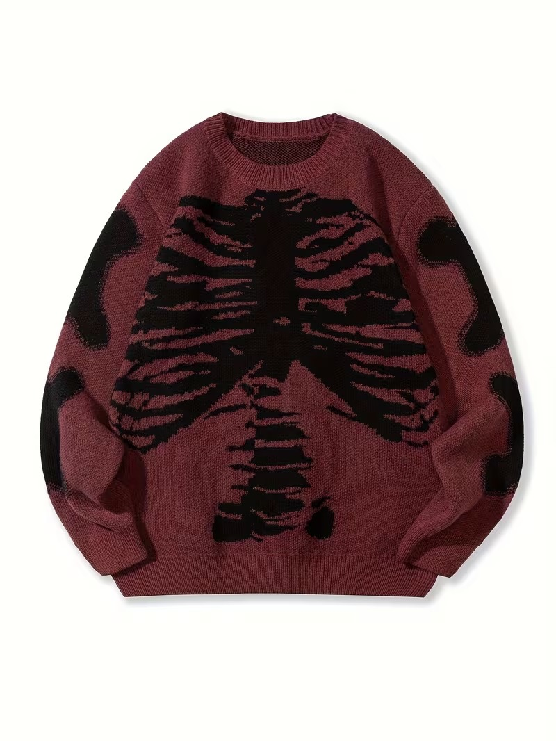 vn1398 Sueter esqueleto rojo T/L