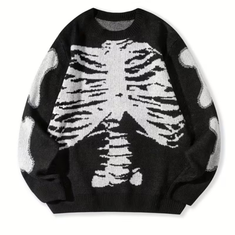 vn1399 Sueter esqueleto negro T/L