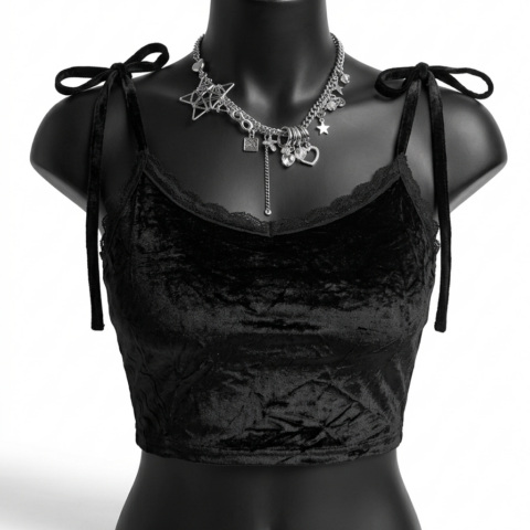 sp167 top terciopelo con encaje T/M