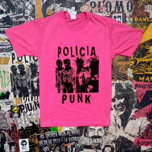 BL4 Camiseta policia punk rosada T/L