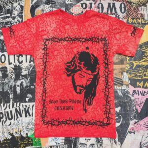 BL8 camiseta solo dios puede funarme roja doble estampado