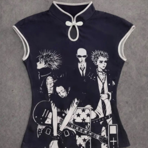 sp186 camisa sin mangas estilo cheongsam estampado de nana