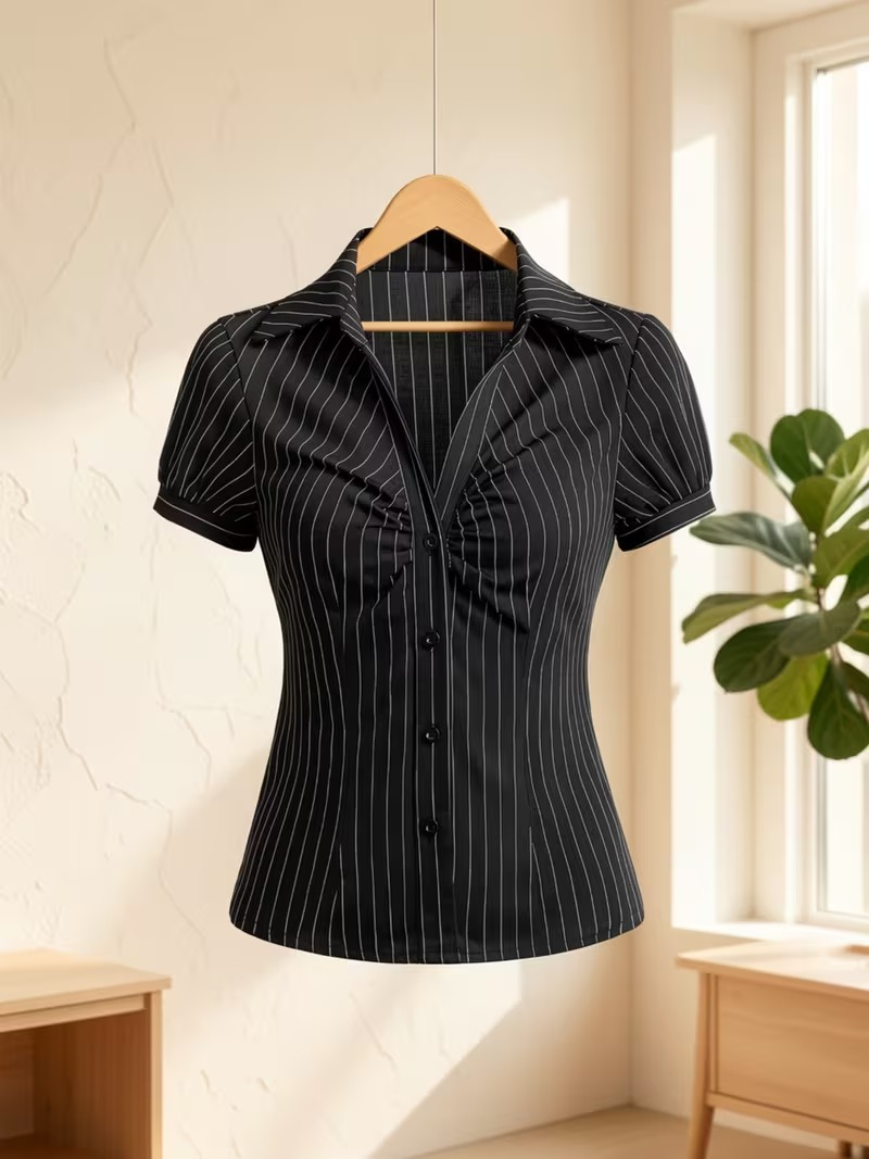 sp196 camiseta de rayas estilo americana T/S