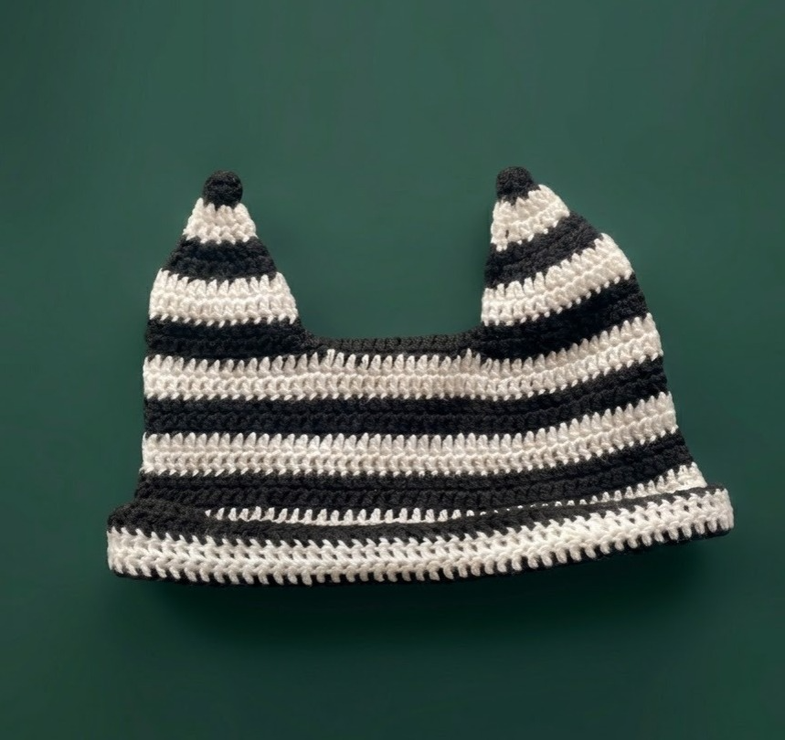 vn1425 gorro tejido de lana con orejas de gatito