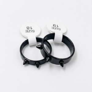vn1430 anillo negro acero con spikes