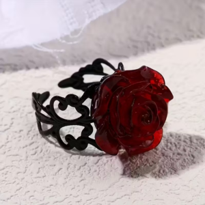 DV6 Anillo ajustable de rosa roja