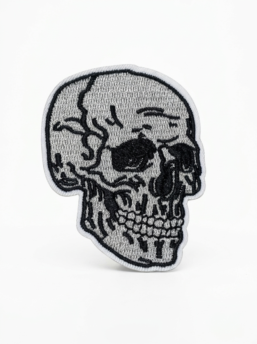 vn1494 Parche termoadhesivo calavera beige