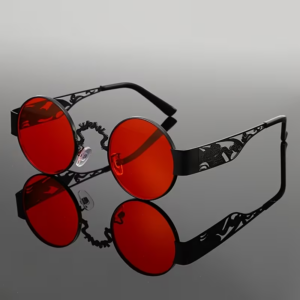 vn1507 Gafas redondas retro color rojo