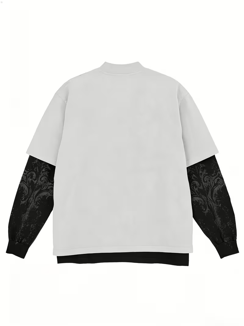 vn1514 Camiseta mangas largas blanco con negro T/L - Image 2