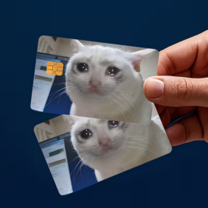 vn1527 Adhesivo para tarjeta gato llorando